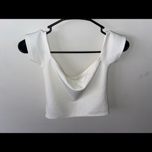 Urban Outfitters off the Shoulder White Crop Top